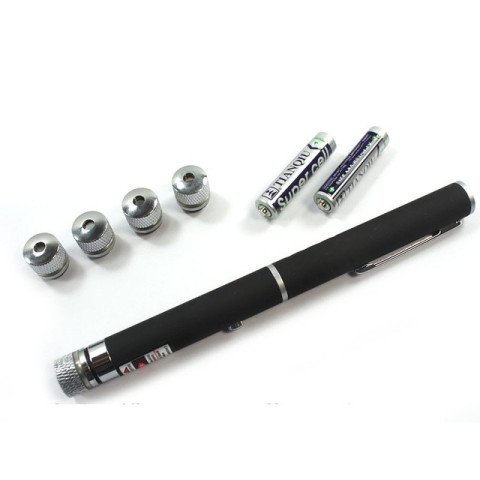 Зеленая лазерная указка + 5 насадок