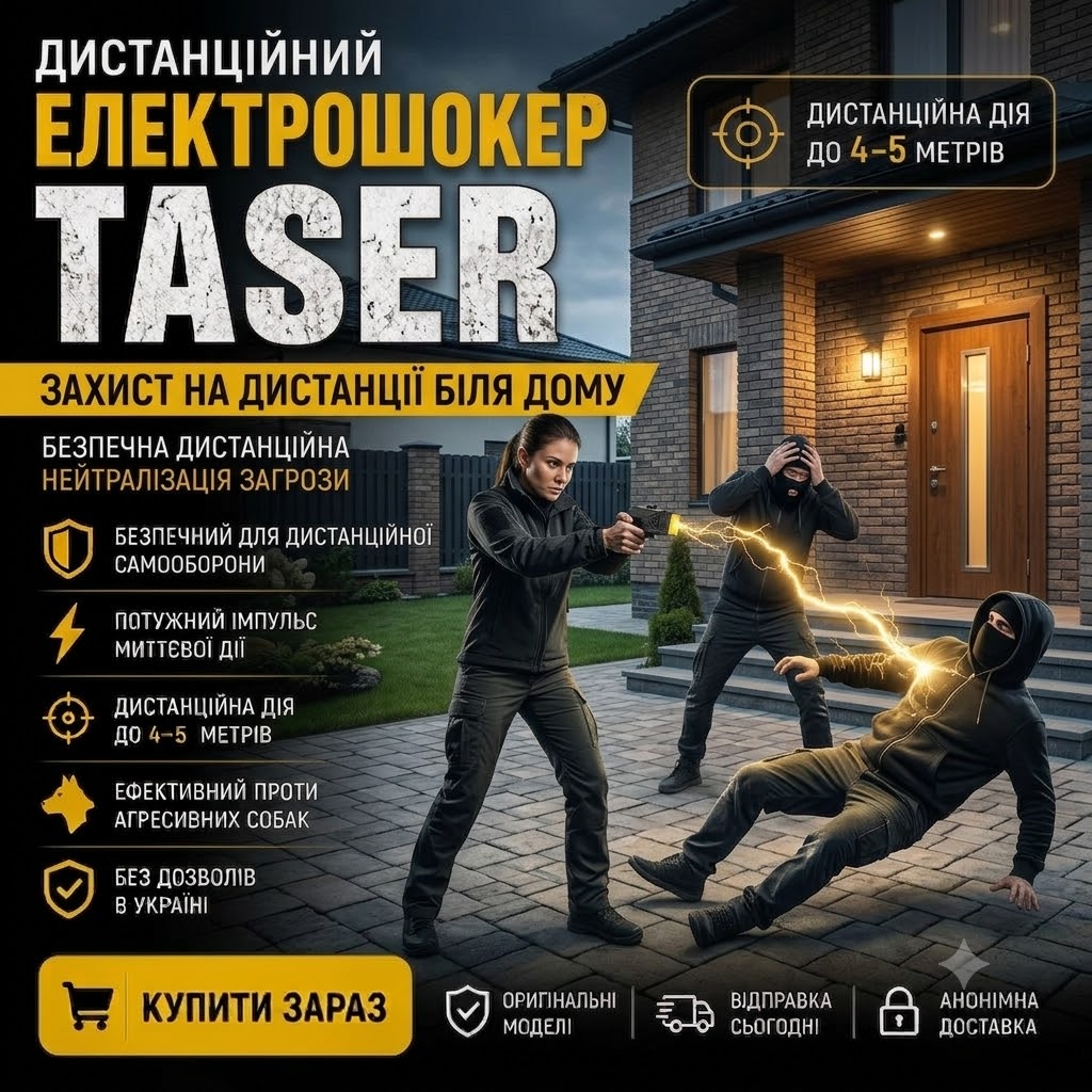 Купить оригинальный стреляющий шокер Taser Мощный дистанционный шокер пистолет